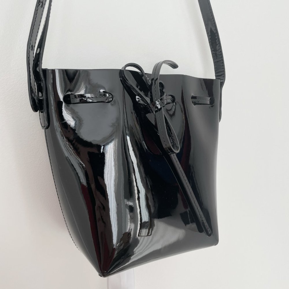 Mansur Gavriel Patent Mini Bucket Bag - Black